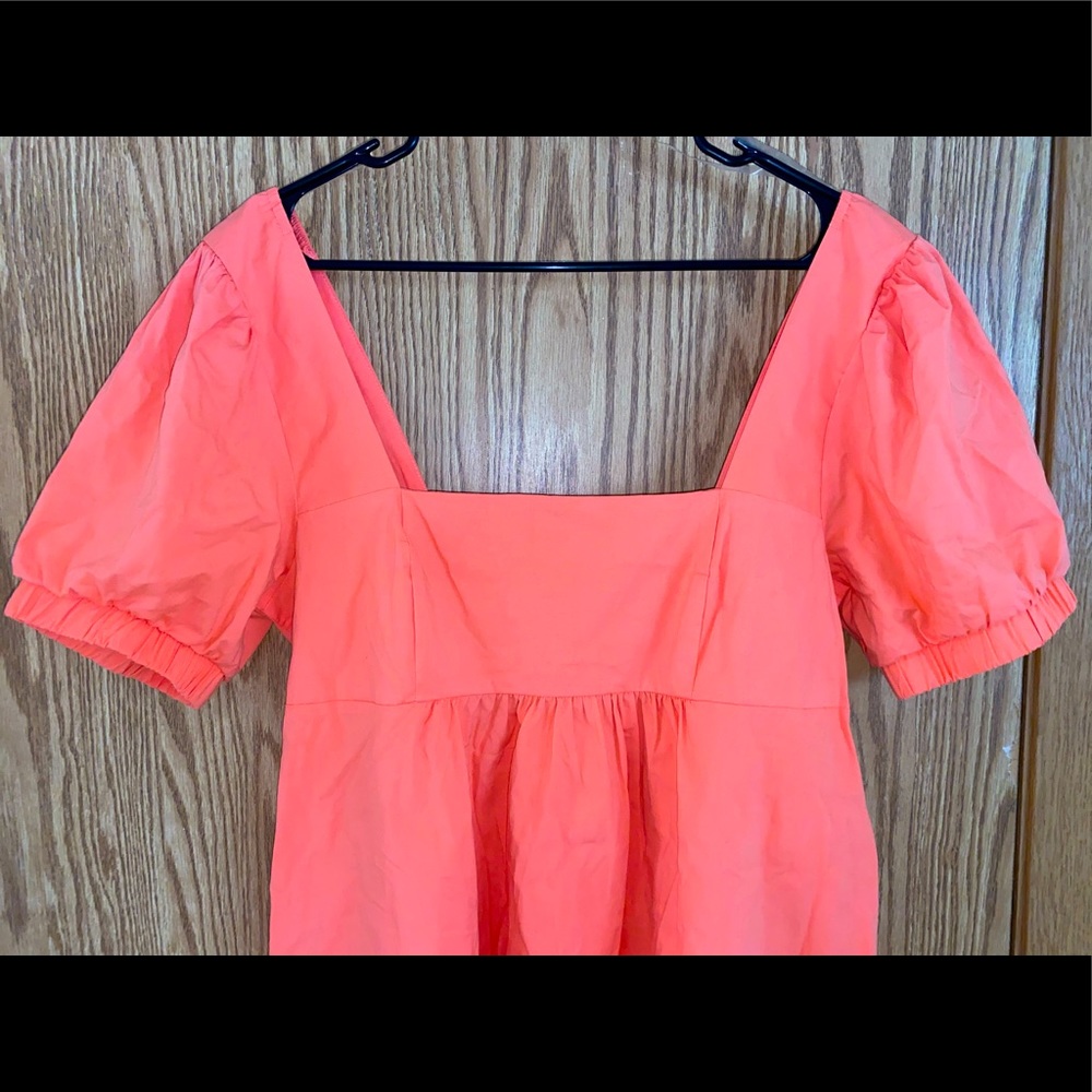 Wild Fable Orange Puff Sleeve Short Dress, L, NWT